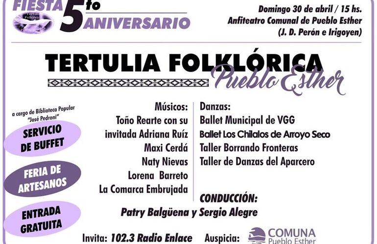 Imagen de 5to. Aniversario de Tertulia Folklórica