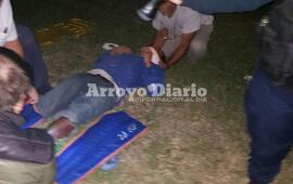 El herido. Se desconoce qu&eacute; hac&iacute;a caminando esta persona por autopista; lo &uacute;nico que se pudo saber por ahora es que es de Buenos Aires.