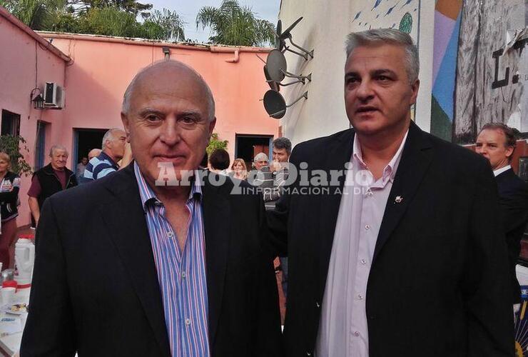 El gobernador Miguel Lifschitz y el intendente de Arroyo Seco Nizar Esper