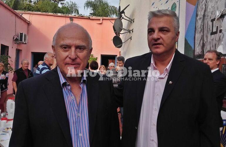 El gobernador Miguel Lifschitz y el intendente de Arroyo Seco Nizar Esper