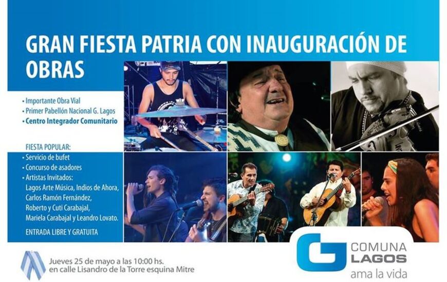 Imagen de Gran fiesta patria con inauguración de obras en General Lagos