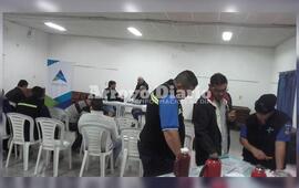 En el SUM. El curso se estaba dictando en el SUM del Centro Cultural.