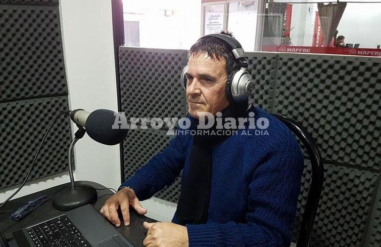 Sergio Gaudio esta mañana en los estudios de Radio Extremo 106.9