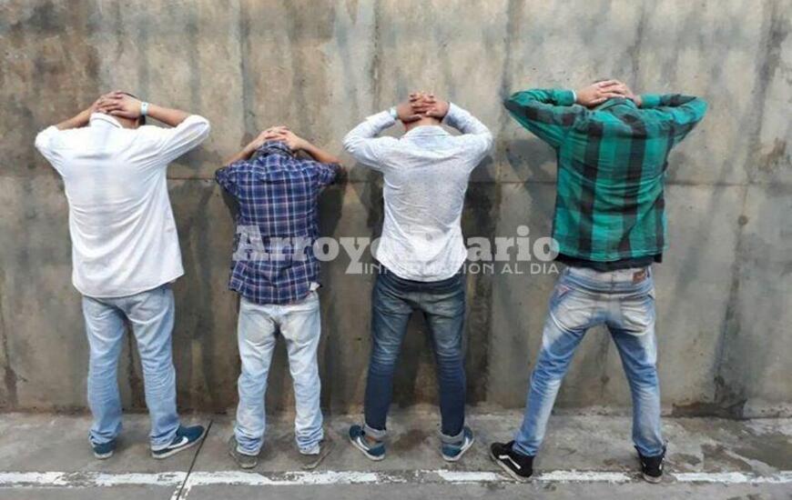 En la comisaría. Los cuatro individuos oriundos de San Nicolás, permanecían en el penal de Arroyo Seco.