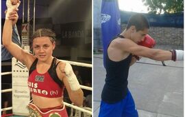En la foto. Daniela "la Bonita" Bermúdez Campeona Mundial / Mirko Cuello, primera pelea ante su gente