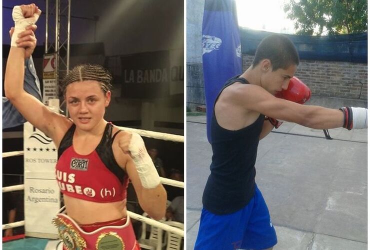 En la foto. Daniela "la Bonita" Bermúdez Campeona Mundial / Mirko Cuello, primera pelea ante su gente