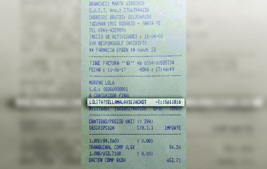 La imagen. El ticket que rápidamente se viralizó a través de las redes sociales.