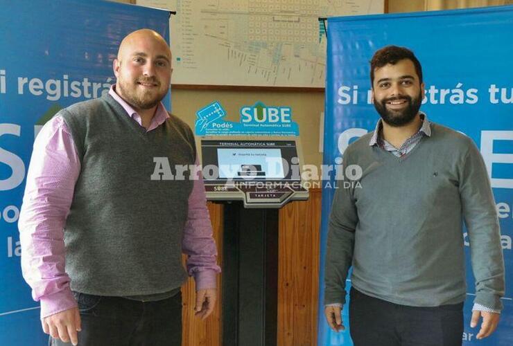 Presentación. El concejal Julián Polinesi junto a Damián Salinas en la presentación del día de hoy.