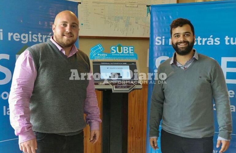 Presentación. El concejal Julián Polinesi junto a Damián Salinas en la presentación del día de hoy.