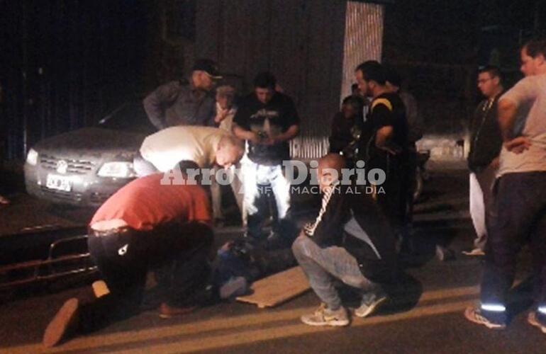 Al Hospital. El herido fue trasladado por AMAS al efector p&uacute;blico local.