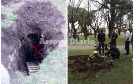 En el lugar. Los bomberos también estuvieron presentes haciendo una inspección.