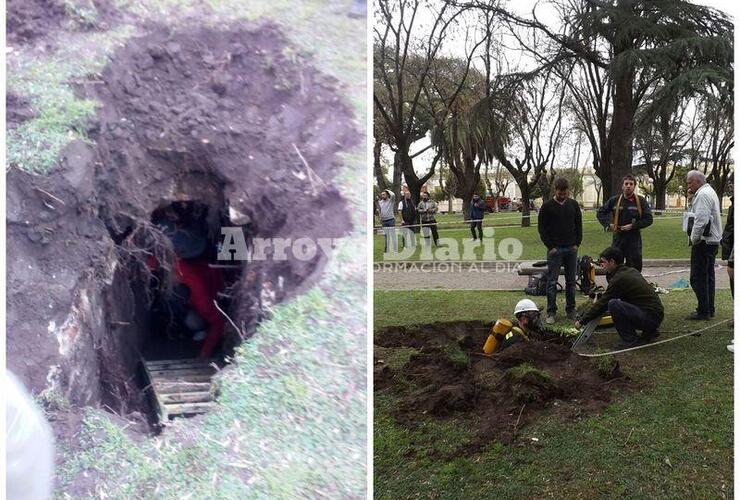 En el lugar. Los bomberos también estuvieron presentes haciendo una inspección.