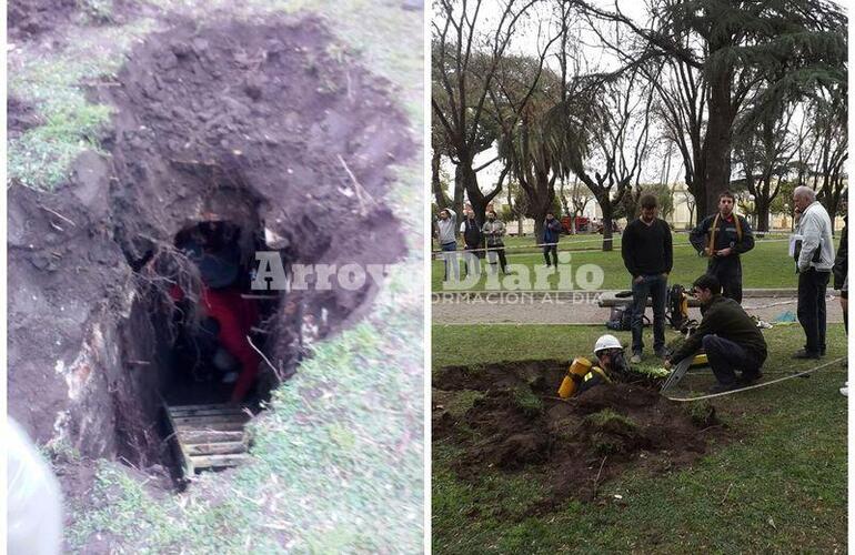 En el lugar. Los bomberos también estuvieron presentes haciendo una inspección.