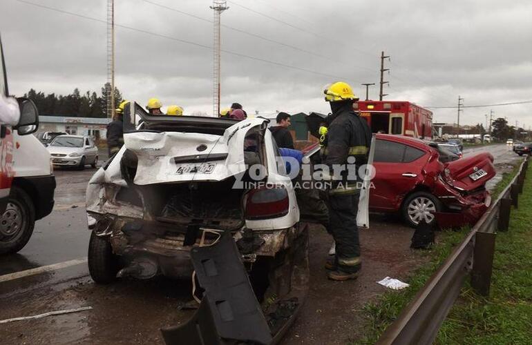 Imagen de Choque en cadena sobre Ruta 21