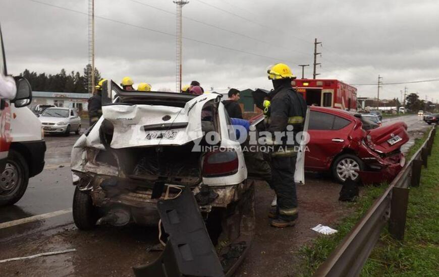 Imagen de Choque en cadena sobre Ruta 21