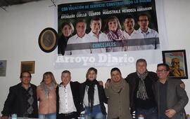 El equipo. La lista completa liderada por Dante Lizardo y en la foto acompañados además por Ulises Bosco, referente local del PDP