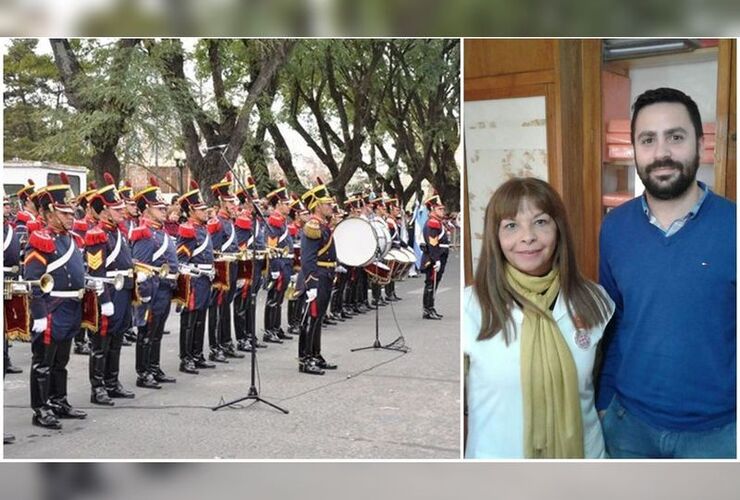 En la foto. Fanfarria Militar Alto Perú (Google) - Zunilda Gónzalez y Franco De Cristófano. (Gentileza Nicolás Trabaina)