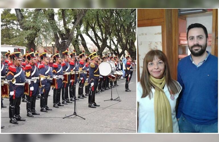 En la foto. Fanfarria Militar Alto Perú (Google) - Zunilda Gónzalez y Franco De Cristófano. (Gentileza Nicolás Trabaina)