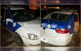 Da&ntilde;ados. As&iacute; quedaron dos de las patrullas del Comando que fueron apedreadas.