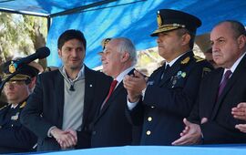Al frente.El gobernador Miguel Lifschitz encabez&oacute; el acto en la sede de la Unidad Regional II.