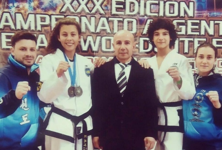 Ferm&iacute;n Rodriguez con sus alumnos, Eli&aacute;n Madera, Anal&iacute;a Brancatti. Lucila Colleta a Corea y Lautaro Brancatti clasificado al Mundial de Belorrusia 2018