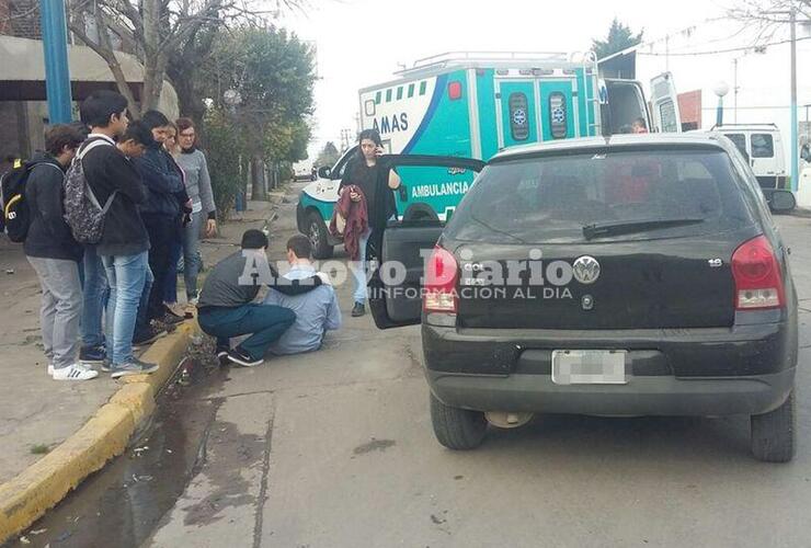En la esquina. El Accidente ocurrió en la intersección de Juan B. Justo y Belgrano.