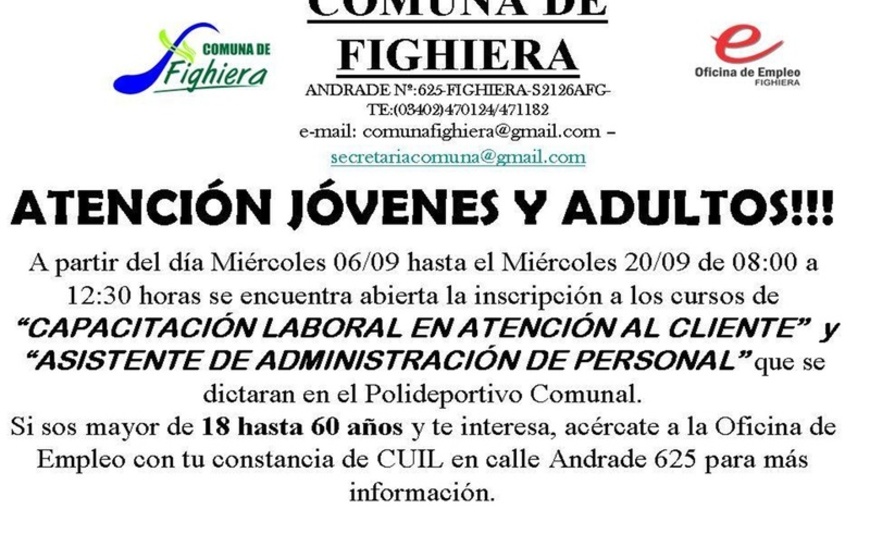 Imagen de Cursos de Capacitaci&oacute;n Laboral para J&oacute;venes y Adultos