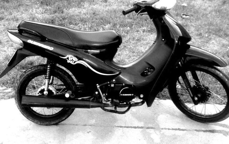 Color negro. La moto sustraída es una Guerrero 110 cc de color negro. Foto: Imagen Ilustrativa.