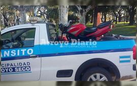 Al corralón. Una de las motos secuestradas y remitidas al corralón municipal durante los controles de este sábado.