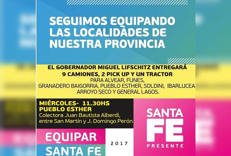 Imagen de Acto de entrega de maquinaria y vehículos a través del Plan Equipar