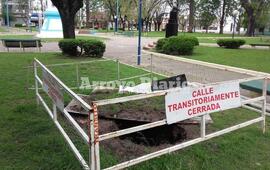 El ingreso. Así está la entrada al famoso túnel que está en la Plaza 9 de Julio.