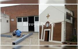 Obras en marcha. El P&aacute;rroco agradeci&oacute; la colaboraci&oacute;n de la gente de la localidad.