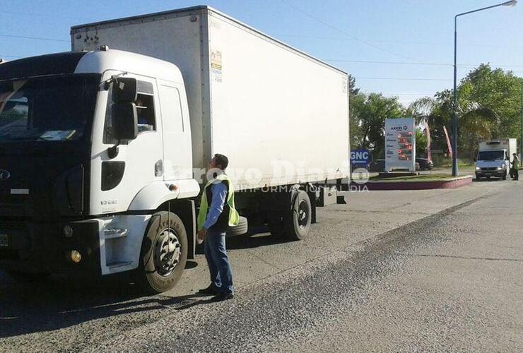 En el acceso. El lugar elegido durante la mañana de hoy para el control fue el acceso a la autopista.