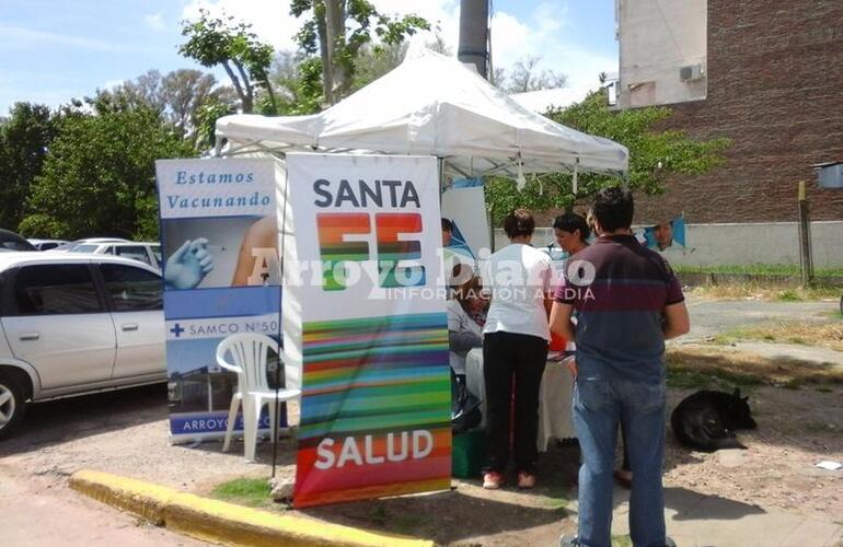 Puesto de salud. Se montó en la intersección de San Martín y Lisandro de la Torre.