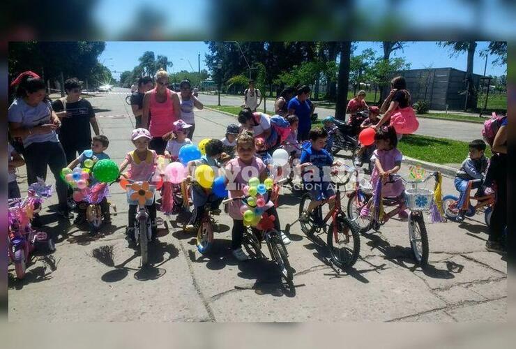 Bicicleteada. Esta fue la última actividad en el marco de los festejos.