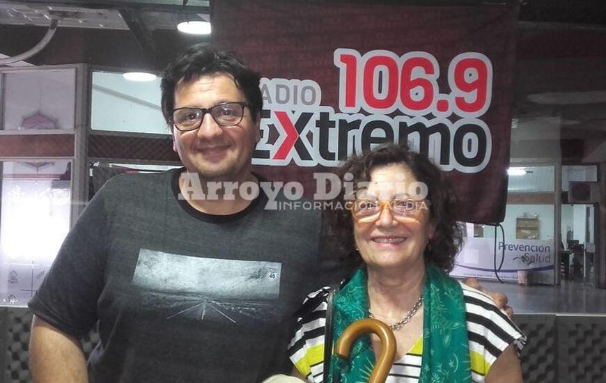 En la radio. Carlitos Salvador y Graciela D&acute;Alessandro pasaron este martes por los estudios de 106.9
