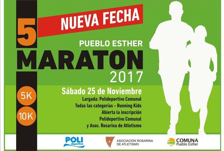 Imagen de Maratón Pueblo Esther 2017, nueva fecha, abierta la inscripción.