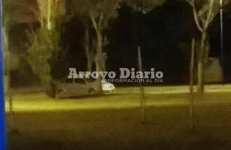 Qued&oacute; registrado. El autom&oacute;vil en el que se movilizaba la mujer que trat&oacute; de llevarse "una planta entera" de rosas.