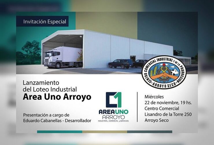 Imagen de Lanzamiento del Loteo Industrial Área Uno Arroyo