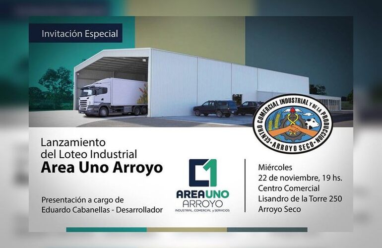 Imagen de Lanzamiento del Loteo Industrial Área Uno Arroyo