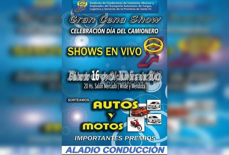 Imagen de Se viene la Gran Cena Show organizada por Camioneros