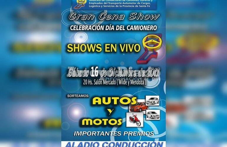 Imagen de Se viene la Gran Cena Show organizada por Camioneros