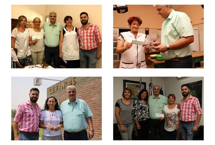 Durante la actividad. Esper junto a los directivos de los distintos establecimientos educativos de la localidad. Fotos: Matías Perfetto.