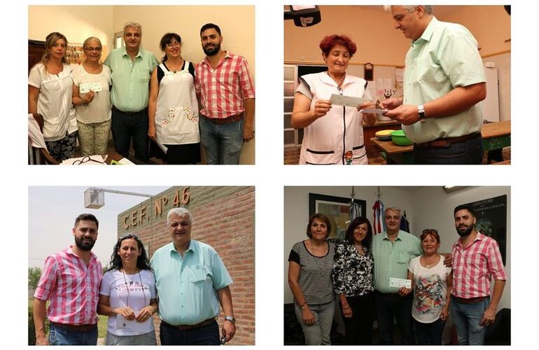 Durante la actividad. Esper junto a los directivos de los distintos establecimientos educativos de la localidad. Fotos: Matías Perfetto.