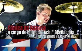 Imagen de Cl&iacute;nica de Bater&iacute;a a cargo de Horacio �Achi� Bevilaqcua, baterista del cantante Jorge Rojas