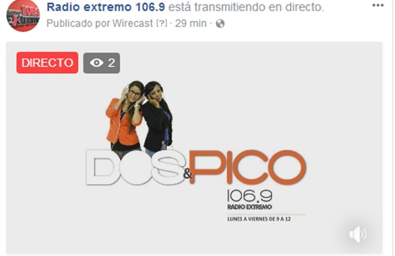 Imagen de Emisión EN VIVO de Dos & Pico por Radio Extremo 106.9