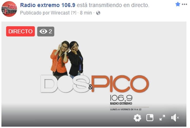 Imagen de Emisión EN VIVO de Dos & Pico por Radio Extremo 106.9