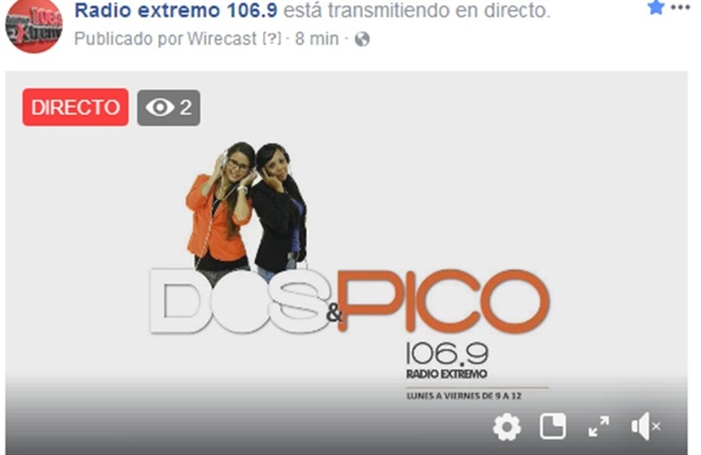 Imagen de Emisión EN VIVO de Dos & Pico por Radio Extremo 106.9