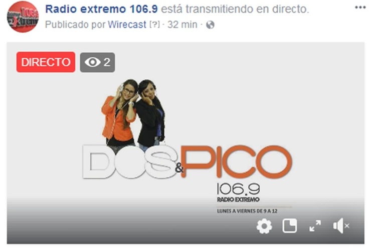 Imagen de Emisión EN VIVO de Dos & Pico por Radio Extremo 106.9