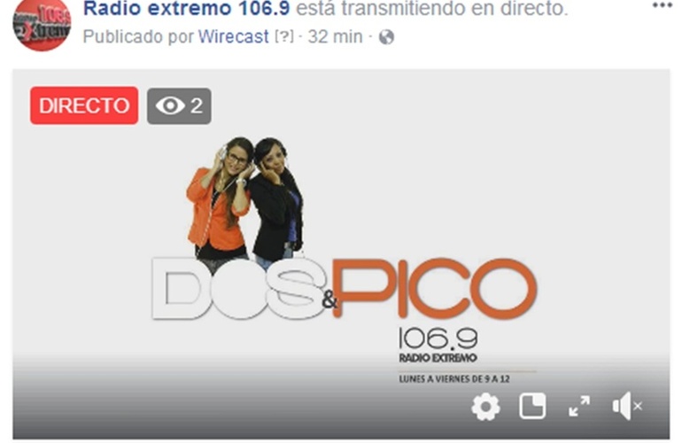 Imagen de Emisión EN VIVO de Dos & Pico por Radio Extremo 106.9